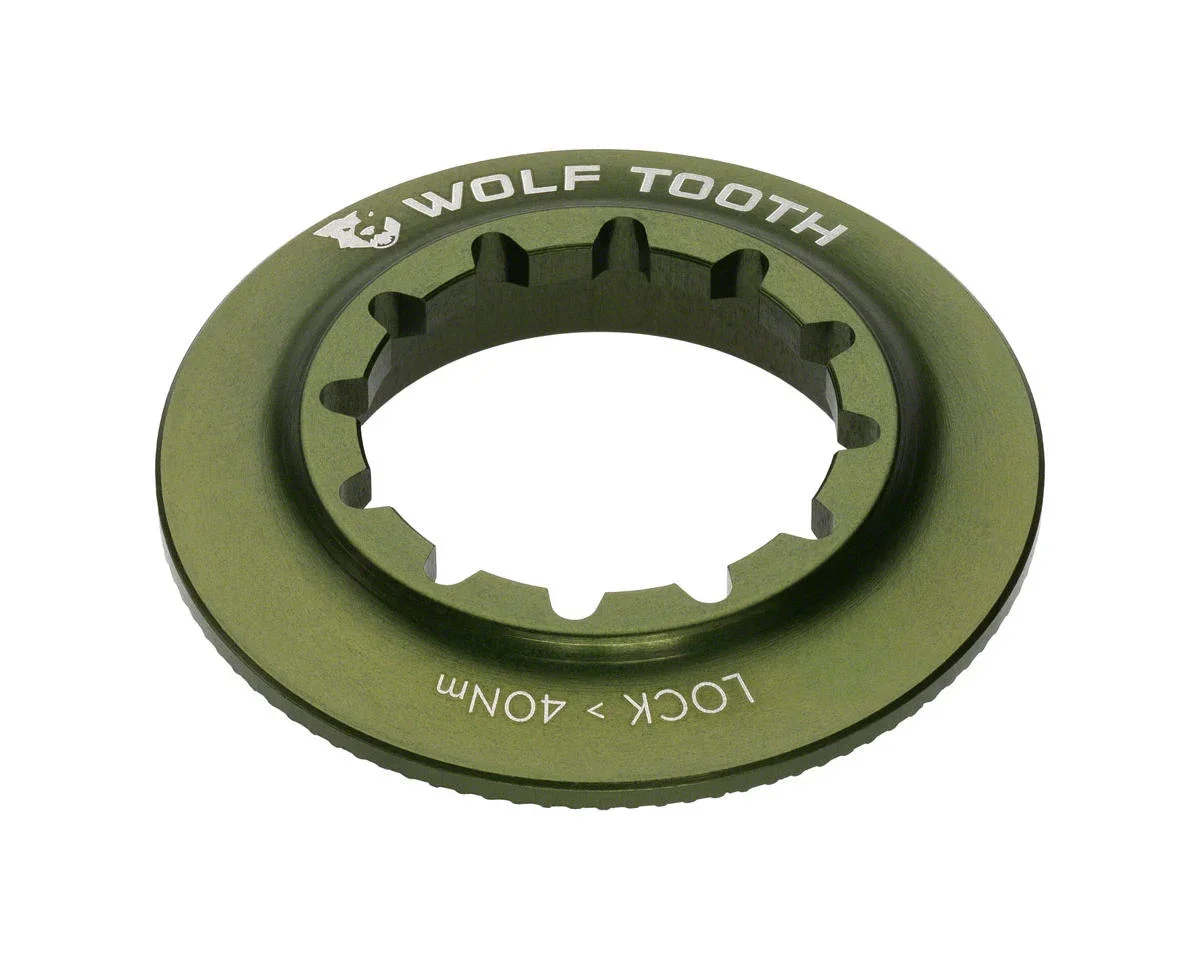 Wolf Tooth Components Centerlock Rotor Lockring (Olive) (Internal Spline)